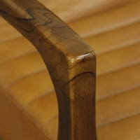 Shepherd - Channel Back Lounge Chair - Čvrsto Drvo Od Tikovine - Završna Obrada Srednje Boje-Prava Koža U