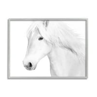 Stupell Industries portret bijelog konja divlji pastuh moderna monokromatska fotografija, 24,dizajn Samanthe