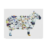 Zaštitni znak likovne umjetnosti' ovčji kolaž ' platnena Umjetnost Louise Tate