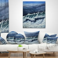 Designart Oluja u jastuku za bacanje fotografije okeana i mora - 18x18