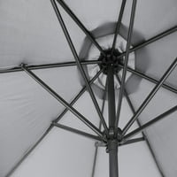 Belle Patio 9ft vanjski aluminijumski suncobran za terasu, okrugli kišobran na pijaci sa nagibom i polugom