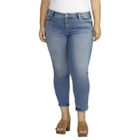 Silver Jeans Co. Plus Size Elyse Farmerke Sa Ravnim Nogama Srednjeg Rasta Veličine Struka 12-24