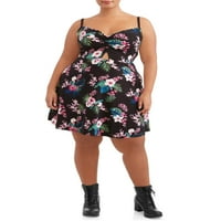 Eye Candy Juniors 'Plus Size Skinny Strap Ruched Fit N' Flare Dress