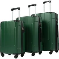 Hommoo proširivi Hardside prtljag sa TSA bravom, Set od 3 komada, zelen