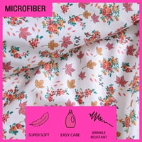 Betsey Johnson Jesen Lišće Pink Microfiber Queen Sheet Set
