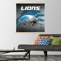 Detroit Lions-zidni Poster sa kacigom sa drvenim magnetnim okvirom, 22.375 34
