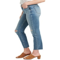 Silver Jeans Co. Najtraženije ženske ravne Crop farmerke srednjeg rasta, veličine struka 24-36