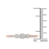 Carat T. W. Diamond Trokameni klaster 10kt zaručnički prsten od ružičastog zlata