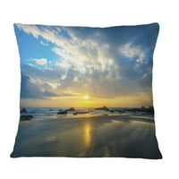 Designart prekrasan Izlazak sunca i obala mora - jastuk za bacanje mora-16x16