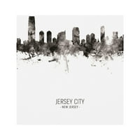 Zaštitni znak likovne umjetnosti 'Jersey City New Jersey Skyline portret II' umjetnost na platnu Michaela