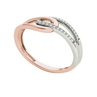 1 10ct TDW Diamond 10k Rose Gold Interlocking Loops modni prsten