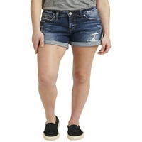 Silver Jeans Co. Ženski dečko srednji uspon kratak, veličine struka 24-36