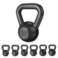 Athletic Works 10lb Kettlebell, Liveno gvožđe, izdržljiva Hammertone završna obrada, Crna