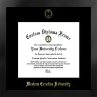 Western Carolina University 14W 11h Manhattan Crna Single Mat Gold reljefni Diploma okvir sa Bonus kampus