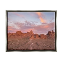 Ogromna Canyon Road Pustinjska Scena Pejzaž Fotografija Sjaj Siva Uokvirena Umjetnost Print Zidna Umjetnost