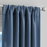 Oslonci Southport jednobojni štap za filtriranje svjetla džepni Panel za zavjese, Set od 2, plave, 95