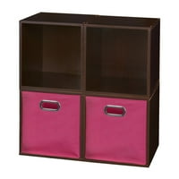 Cubo Storage Set-kocke i platnene kante - tartuf Pink
