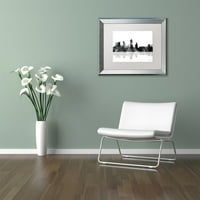 Zaštitni znak Likovna umjetnost Fort Worth Texas Skyline BG-1 Umjetnost platna Marlene Watson, bijeli mat,