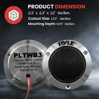 Pyle 2.5 Dual Titanium Dome Tweeters - par 1 Voice zavojnice WATTS na 4-ohm, audio visokotonci