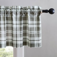 Eddie Bauer Fall Creek Plaid Grey Pol Top Valance