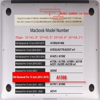 Kaishek zaštitna futrola tvrdi poklopac za stari MacBook Pro 15 Model A1398, nema CD-ROM Red Series 0106