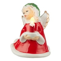 Vrijeme za odmor Light-up keramička stolna božićni anđeo, 5