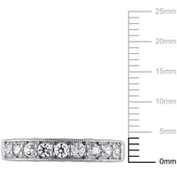 Miabella ženski karat T. G. W. stvorio bijeli safir Sterling srebrni polu-vječnost godišnjica prsten