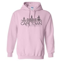 Skyline Cape Town Južna Afrika Hoodie dukserica unise 2x-velika ružičasta