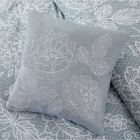 Moderni navoji Olivia 6-komadni reverzibilni unizovani krevet za odrasle u torbi, sivo cvjetni, blizanci