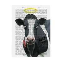 Zaštitni znak likovne umjetnosti Sveta krava halo platnena umjetnost fab funky