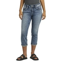 Silver Jeans Co. Ženski Elyse srednji rast Capri, veličine struka 24-34
