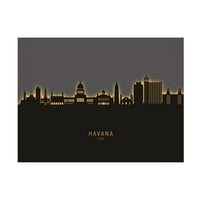 Michael Tompsett' Havana Cuba Skyline Glow II ' platno Umjetnost