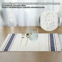 STAR Vinyl Placemats Set 6, 12x18 Vinyl Weave Placemats, otporna na toplotu Wipable Place Mat