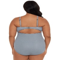 Time and Tru ženske i ženske Plus Size O prsten jedan kupaći kostim