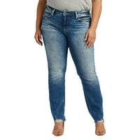 Silver Jeans Co. Plus Size Suki Farmerke Sa Ravnim Nogama Srednjeg Rasta Veličine Struka 12-24