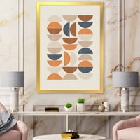 Designart' apstraktni mjesec i Sunce u narandžastoj i plavoj boji ' moderni uokvireni umjetnički Print