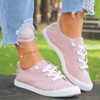 Aaiymet ženske casual cipele s lukom podržavaju ravne vulkanizetne platnene loaferi cipele mekane ženske formalne sandale sa potporom lukom, ružičasta 8,5