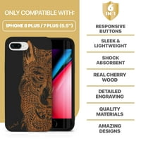 Drvena futrola za iPhone-8-plus soft tpu silikonski poklopac Slim Fit Shootf Otporni zaštitni telefon za