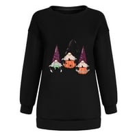 Ženski pad vrhovi trik tretira Halloween Ispis labavi džemper s dugim rukavima