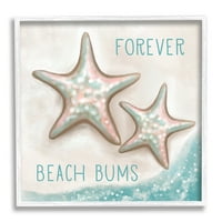 Stupell Forever Beach Bums Starfish Duo Pejzažna Slika Bijeli Uokvireni Umjetnički Print Zidna Umjetnost