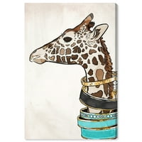 Wynwood Studio Canvas Fancy žirafa Teal modni i Glam nakit zidna umjetnička platna Print braon Tiffany plava