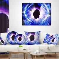 Designart Fractal Blue Light Shine-apstraktni jastuk za bacanje - 18x18