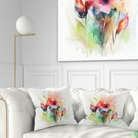 Designart cvjetna akvarelna ilustracija - apstraktni jastuk za cvjetno bacanje - 18x18