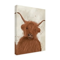 Fab Funky' Highland Cow Portrait ' Platno Umjetnost