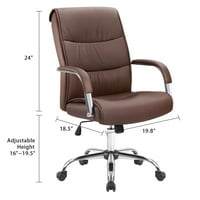 Lacoo Fau Kožna, ergonomska kancelarijska stolica, smeđa