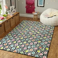 Mohawk Home Prismatic Bettina Multi Transitional Abstract Precision Printed Area Rug, 3 '4 x5', Crna & Pink