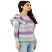 Scoop ženski svemirski džemper s ukrasima s volanima
