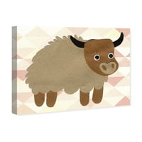 Wynwood Studio životinje Wall Art Canvas Prints 'Y for Yak' Baby Animals-Brown, White