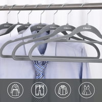 Ollieroo baršunaste vješalice,sive vješalice za odjeću,neklizajuće i izdržljive vješalice za kapute,vješalice za teške uslove rada sa Zakretljivom kukom
