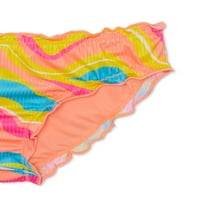 Breaking Waves Djevojke Halter Rebrasti Bikini Kupaći Kostim, 2 Komada, Veličine 7-16